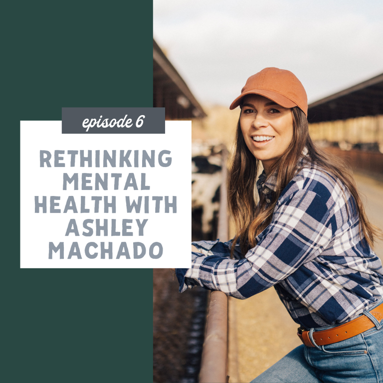 thumbnail graphic for episode 6 rethinking mental health with ashley machado